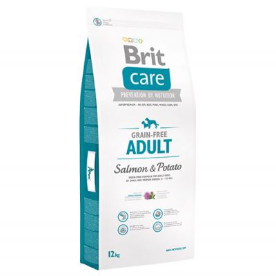 Brit Care Salmon and Potato Grain Free Adult Dry Dog Food 12 Kg.