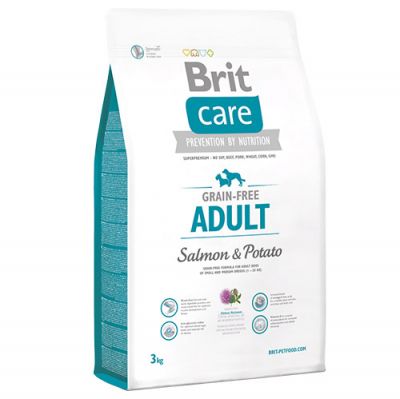 Brit Care Salmon and Potato Grain Free Adult Dry Dog Food 3 Kg.