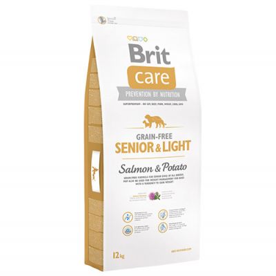 Brit Care Senior and Light Salmon Grain Free Senior Dry Dog Food 12 Kg.