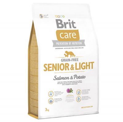 Brit Care Senior and Light Salmon Grain Free Senior Dry Dog Food 3 Kg.
