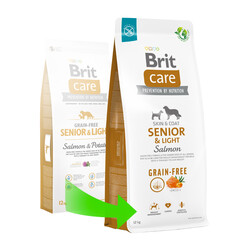 Brit Care Senior and Light Salmon Grain Free Senior Dry Dog Food 3 Kg. - Thumbnail