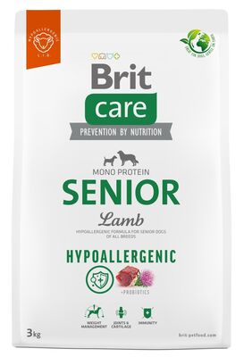 Brit Care Senior Kuzu Etli Yaşlı Köpek Maması 3 Kg + Temizlik Mendili