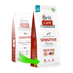 Brit Care Sensitive Geyik Etli ve Patatesli Tahılsız Köpek Maması 12 Kg + Temizlik Mendili - Thumbnail