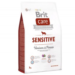 Brit Care Sensitive Geyik Etli ve Patatesli Tahılsız Köpek Maması 3 Kg + Temizlik Mendili - Thumbnail