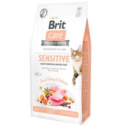 Brit Care - Brit Care Sensitive Hindi ve Somon Hassas Tahılsız Kedi Maması 2 Kg + Temizlik Mendili