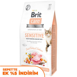 Brit Care Sensitive Hindi ve Somon Etli Hassas Tahılsız Kedi Maması 7 Kg - Brit Care