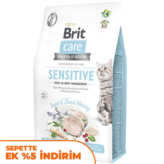 Brit Care Sensitive Böcek Ringa Balıklı Tahılsız Kedi Maması 2 Kg - 1