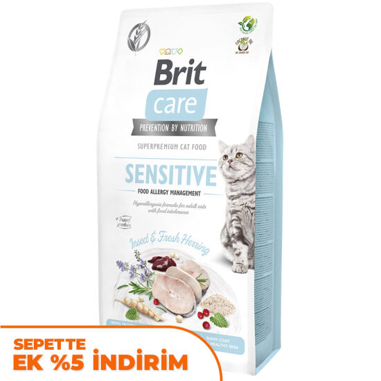 Brit Care Sensitive Böcek Ringa Balıklı Tahılsız Kedi Maması 7 Kg - 1