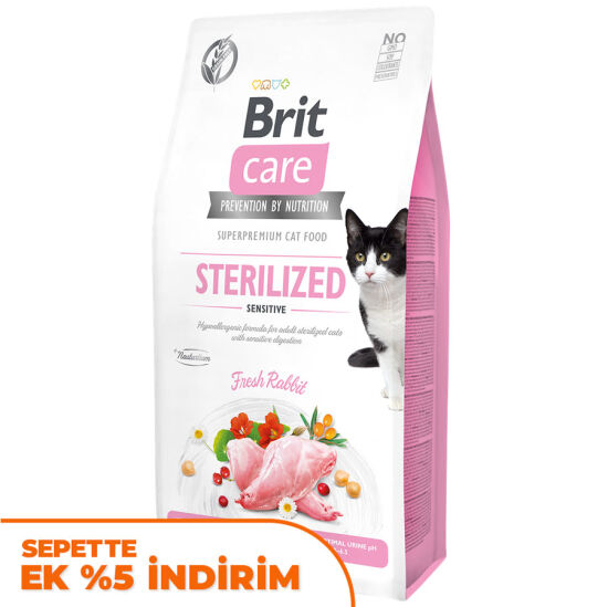 Brit Care Sterilised Sensitive Tavşan Tahılsız Kısırlaştırılmış Kedi Maması 7 Kg - 1