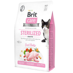 Brit Care Sterilised Sensitive Tavşan Etli Tahılsız Kısırlaştırılmış Kedi Maması 7 Kg + 3 Adet Mendil - Thumbnail