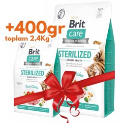 Brit Care Sterilised Urinary Tavuk Etli Tahılsız Kısırlaştırılmış Kedi Maması 2 Kg+400 Gr (Toplam: 2,4 Kg) - Brit Care