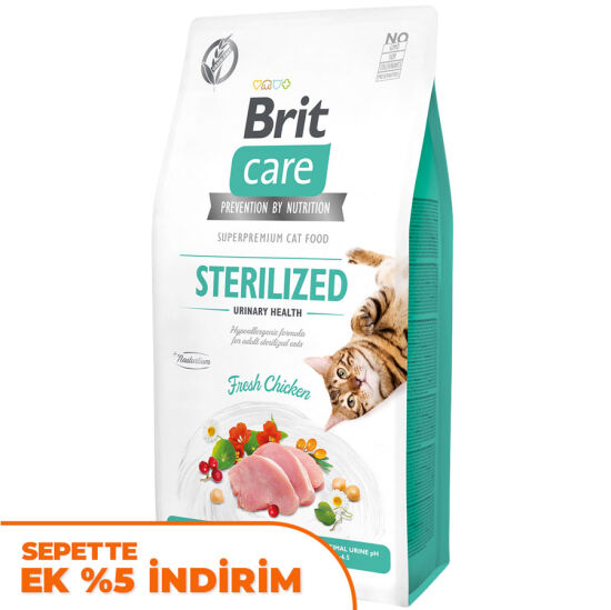 Brit Care Sterilised Urinary Tavuk Tahılsız Kısırlaştırılmış Kedi Maması 7 Kg - 1