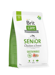 Brit Care - Brit Care Sustainable Senior Böcek ve Tavuk Yaşlı Köpek Maması 3 Kg + Temizlik Mendili