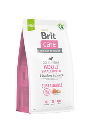 Brit Care - Brit Care Sustainable Small Böcek ve Tavuk Küçük Irk Köpek Maması 7 Kg + 3 Adet Temizlik Mendili
