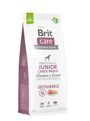 Brit Care - Brit Care Sustainable Junior Böcekli Büyük Irk Yavru Köpek Maması 12 Kg + 4 Adet Temizlik Mendili