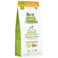 Brit Care - Brit Care Sustainable Medium Böcek ve Tavuk Orta Irk Köpek Maması 12 Kg + 2 Kg (Toplam 14 Kg)
