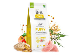 Brit Care Sustainable Puppy Böcek ve Tavuklu Yavru Köpek Maması 3 Kg + Temizlik Mendili - Thumbnail
