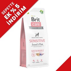 Brit Care Sustainable Böcek ve Balık Hassas ve Sindirim Köpek Maması 12 Kg - Brit Care