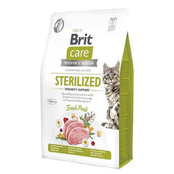 Brit Care - Brit Care Tahılsız Domuz Bağışıklık Destekleyici Kısır Kedi Maması 2 Kg + Temizlik Mendili