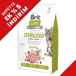 Brit Care - Brit Care Tahılsız Domuz Bağışıklık Destekleyici Kısır Kedi Maması 2 Kg + 2 Adet Bestpet 85 Gr Konserve