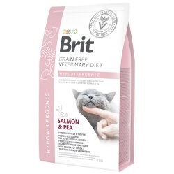 Brit Veterinary Diets Hypoallergenic Tahılsız Somonlu Kedi Maması 2 Kg + Temizlik Mendili - Brit Care