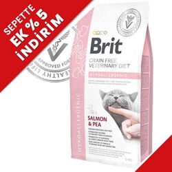 Brit Veterinary Diets Hypoallergenic Tahılsız Somonlu Kedi Maması 2 Kg + Temizlik Mendili - Brit Care