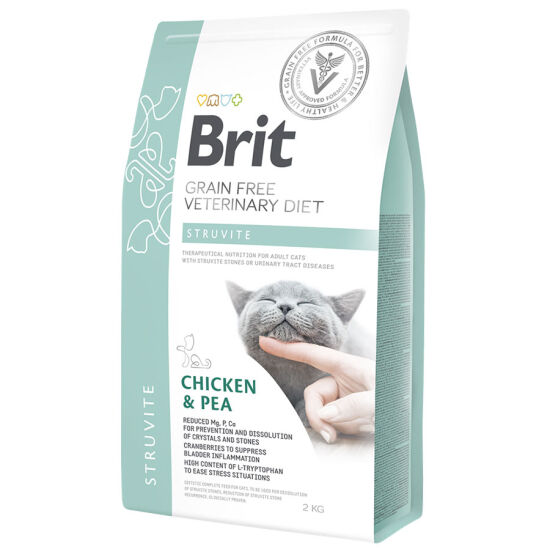 Brit Veterinary Diets Struvite Tahılsız Tavuk Bezelye Kedi Maması 2 Kg + Temizlik Mendili - 2