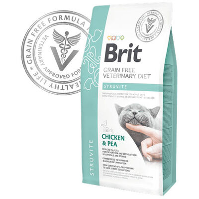 Brit Veterinary Diets Struvite Tahılsız Tavuk Bezelye Kedi Maması 2 Kg + 2 Adet Bestpet 100 Gr Konserve