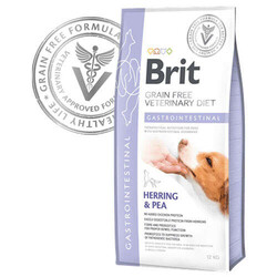Brit Care - Brit Veterinary Diets Gastrointestinal Tahılsız Ringa Balıklı Köpek Maması 12 Kg + Temizlik Mendili
