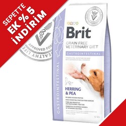 Brit Veterinary Diets Gastrointestinal Tahılsız Ringa Balıklı Köpek Maması 12 Kg + Temizlik Mendili - Brit Care