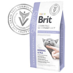 Brit Care - Brit Veterinary Diets Gastrointestinal Tahılsız Ringa Balıklı Kedi Maması 2 Kg + 2 Adet Bestpet 100 Gr Konserve