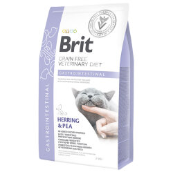 Brit Veterinary Diets Gastrointestinal Tahılsız Ringa Balıklı Kedi Maması 2 Kg + Temizlik Mendili - 2