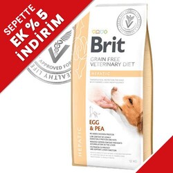 Brit Veterinary Diets Hepatic Tahılsız Yumurta Bezelye Köpek Maması 2 Kg + Temizlik Mendili - Brit Care
