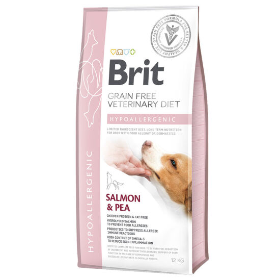 Brit Veterinary Diets Hypoallergenic Tahılsız Somon Bezelye Köpek Maması 12 Kg + Temizlik Mendili - 2
