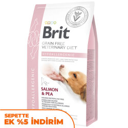 Brit Veterinary Diets Hypoallergenic Tahılsız Somon Bezelye Köpek Maması 2 Kg + Temizlik Mendili - Brit Care