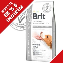 Brit Veterinary Diets Joint Mobility Tahılsız Ringa Balıklı Köpek Maması 12 Kg + Temizlik Mendili - Brit Care