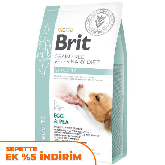 Brit Veterinary Diets Struvite Tahılsız Yumurta Bezelye Köpek Maması 2 Kg + Temizlik Mendili - 1