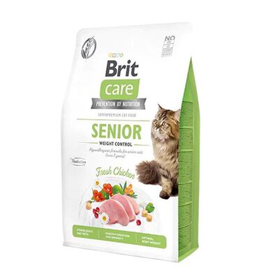 Brit Care Weight Control Senior Tavuk Etli Tahılsız Yaşlı Kedi Maması 2 Kg + Temizlik Mendili