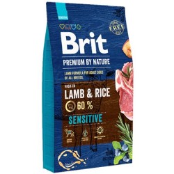 Brit Care - Brit Premium Sensitive Lamb Kuzu Etli Hassas Köpek Maması 8 Kg + Temizlik Mendili