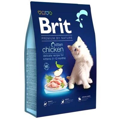 Brit Premium By Nature Kitten Tavuk ve Somonlu Yavru Kedi Maması 8 Kg + 3 Adet Mendil