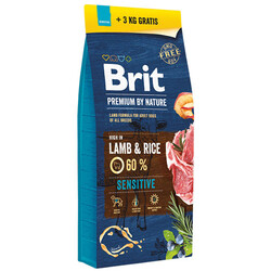 Brit Care - Brit Premium Sensitive Lamb Kuzu Etli Hassas Köpek Maması 15+3 Kg (Toplam 18 Kg)