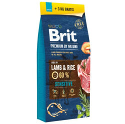 Brit Premium Sensitive Lamb Kuzu Etli Hassas Köpek Maması 15+3 Kg (Toplam 18 Kg) - Brit Care
