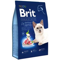 Brit Care - Brit Premium By Nature Sterilised Kısırlaştırılmış Kuzulu Kedi Maması 8 Kg + 3 Adet Mendil