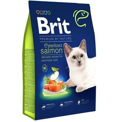Brit Care - Brit Premium By Nature Sterilised Kısırlaştırılmış Somonlu Kedi Maması 8 Kg + Temizlik Mendili