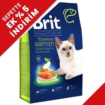 Brit Premium Sterilised Kısırlaştırılmış Somonlu Kedi Maması 8 Kg - 1