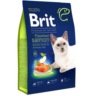 Brit Premium By Nature Sterilised Kısırlaştırılmış Somonlu Kedi Maması 8 Kg + 3 Adet Mendil
