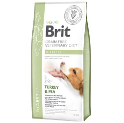 Brit Veterinary Diets Diabetes Tahılsız Hindi ve Bezelyeli Köpek Maması 12 Kg + Temizlik Mendili - Brit Care