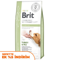 Brit Veterinary Diets Diabetes Tahılsız Hindi ve Bezelyeli Köpek Maması 12 Kg + Temizlik Mendili - Brit Care