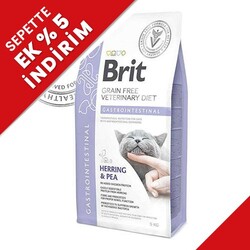 Brit Veterinary Diets Gastrointestinal Tahılsız Ringa Balıklı Kedi Maması 5 Kg + Temizlik Mendili - Brit Care
