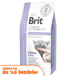 Brit Veterinary Diets Gastrointestinal Tahılsız Ringa Balıklı Kedi Maması 5 Kg + Temizlik Mendili - 1